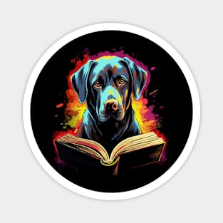 Labrador Retriever Reads Book Magnet